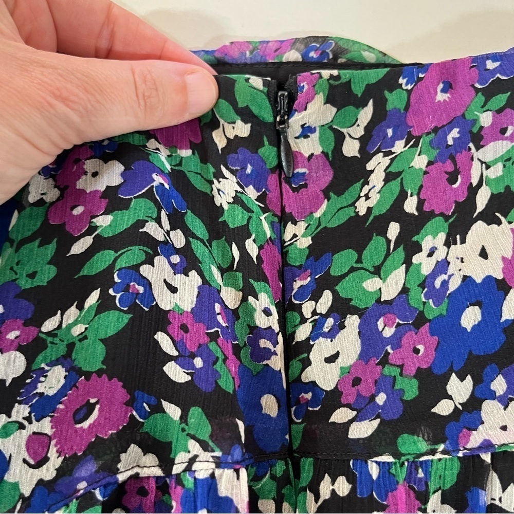 Lauren Ralph Lauren Floral Midi Skirt Tiered Lined Bohemian - Picture 8 of 11